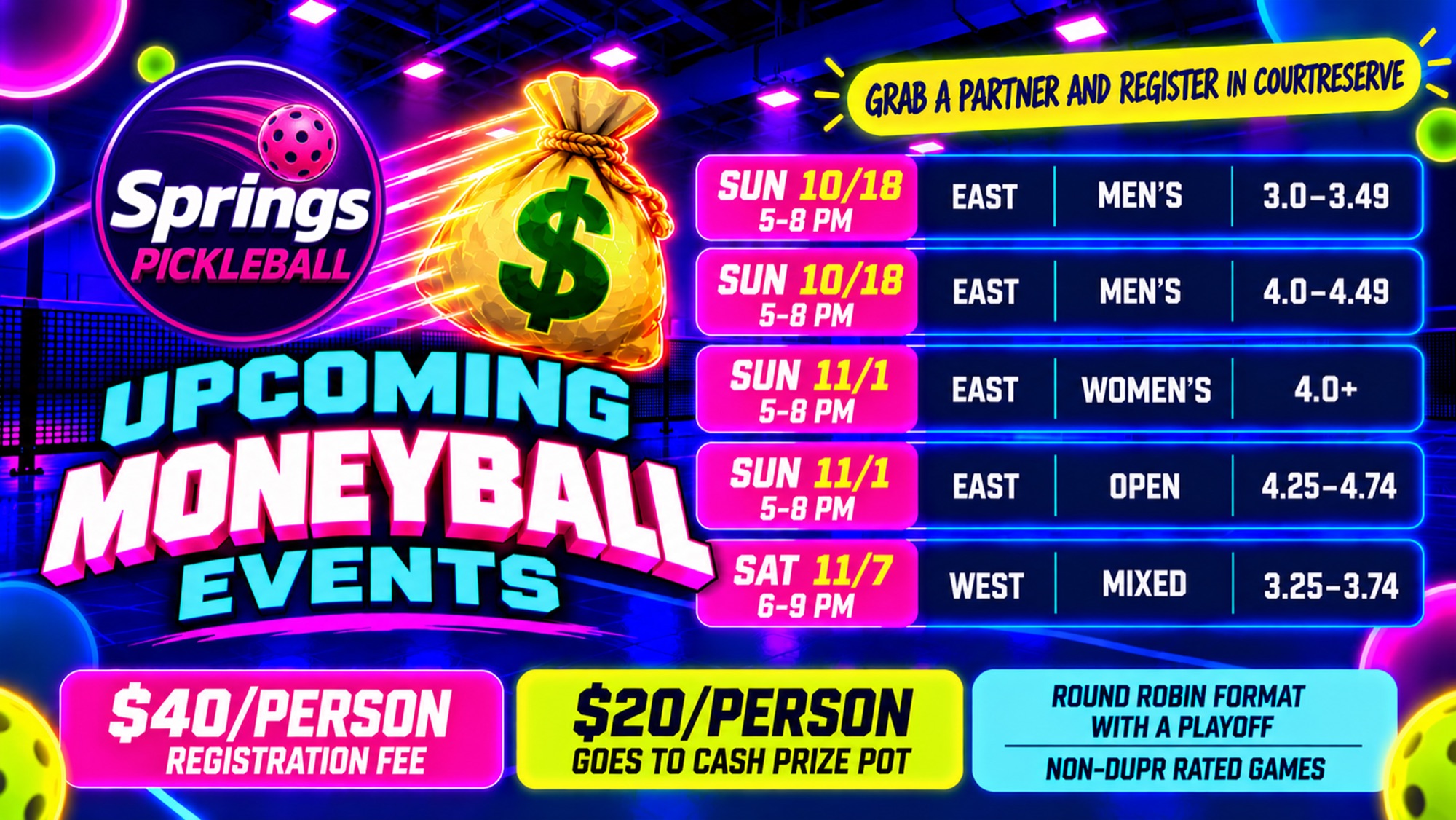 Upcoming Moneyball Events